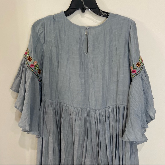 NWT Umgee Embroidered Dress in Cool Grey - Picture 16 of 16
